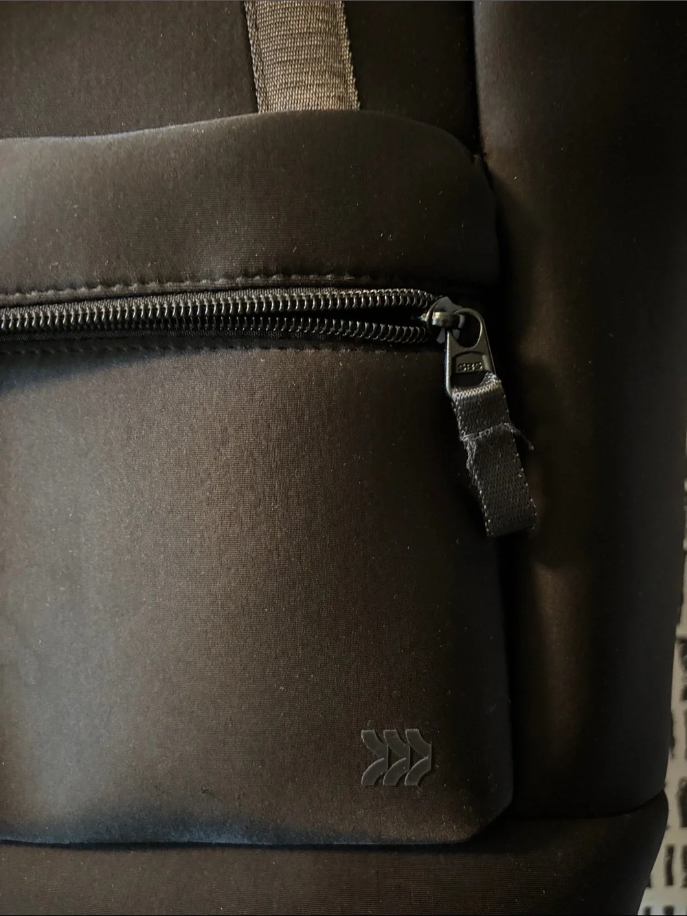 Unisex Black Laptop Tote Bag with Front Zip Pocket